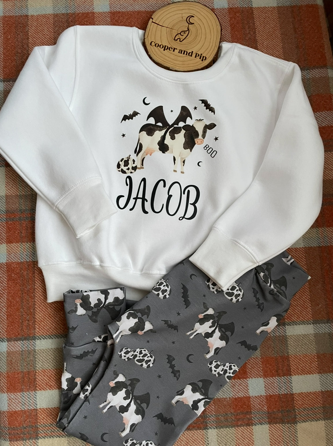 Plain sweater with transfer