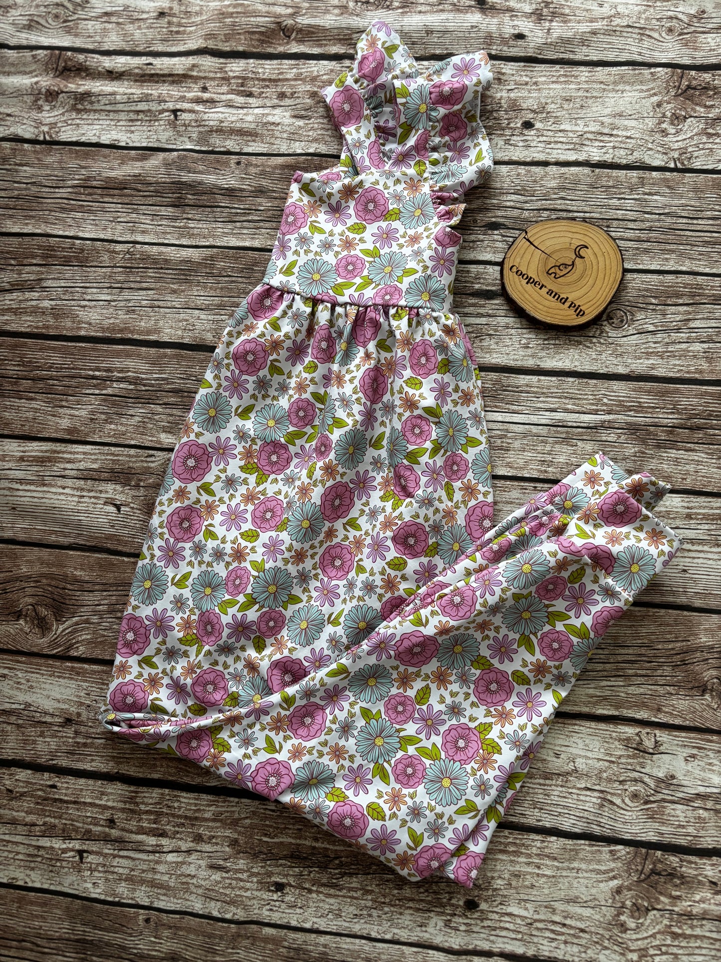 Gathered bubble romper-butterflies