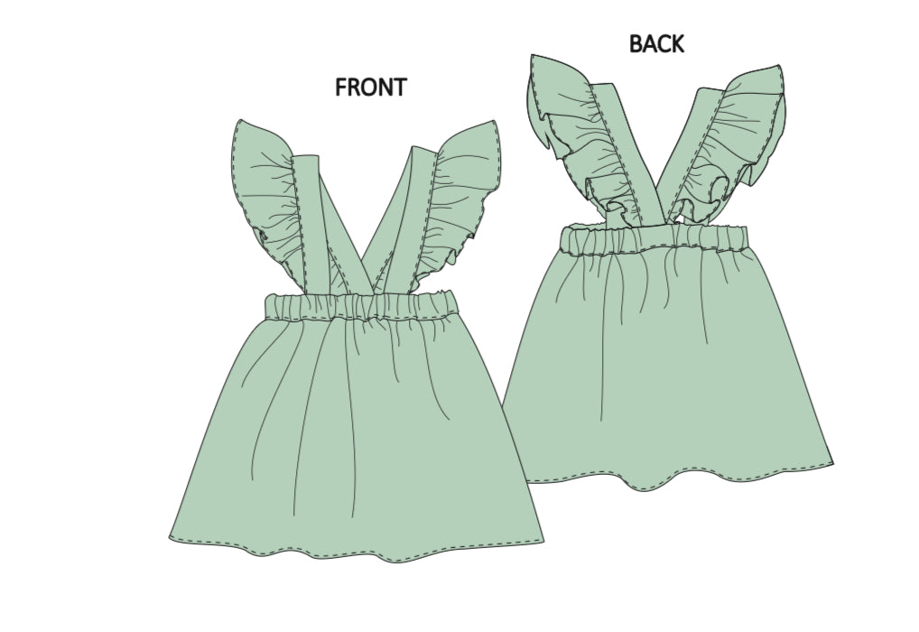 Corduroy Skirt with ruffled straps