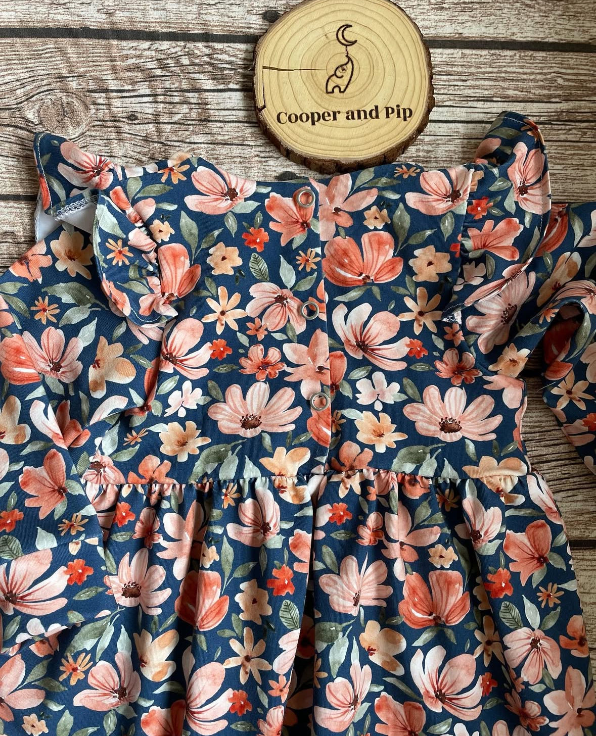 Long sleeve bubble romper-blue