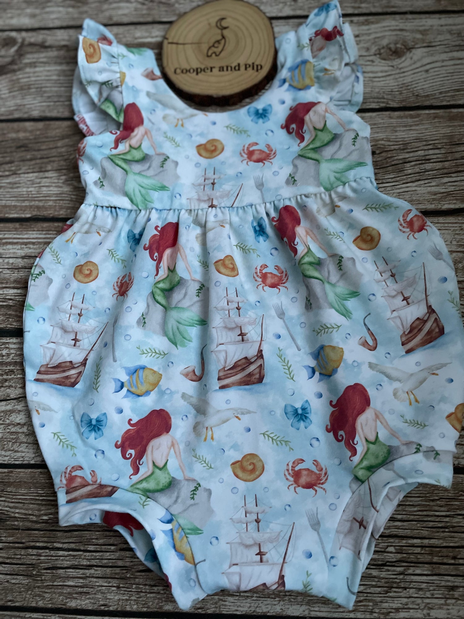 Frilly short gathered bubble romper