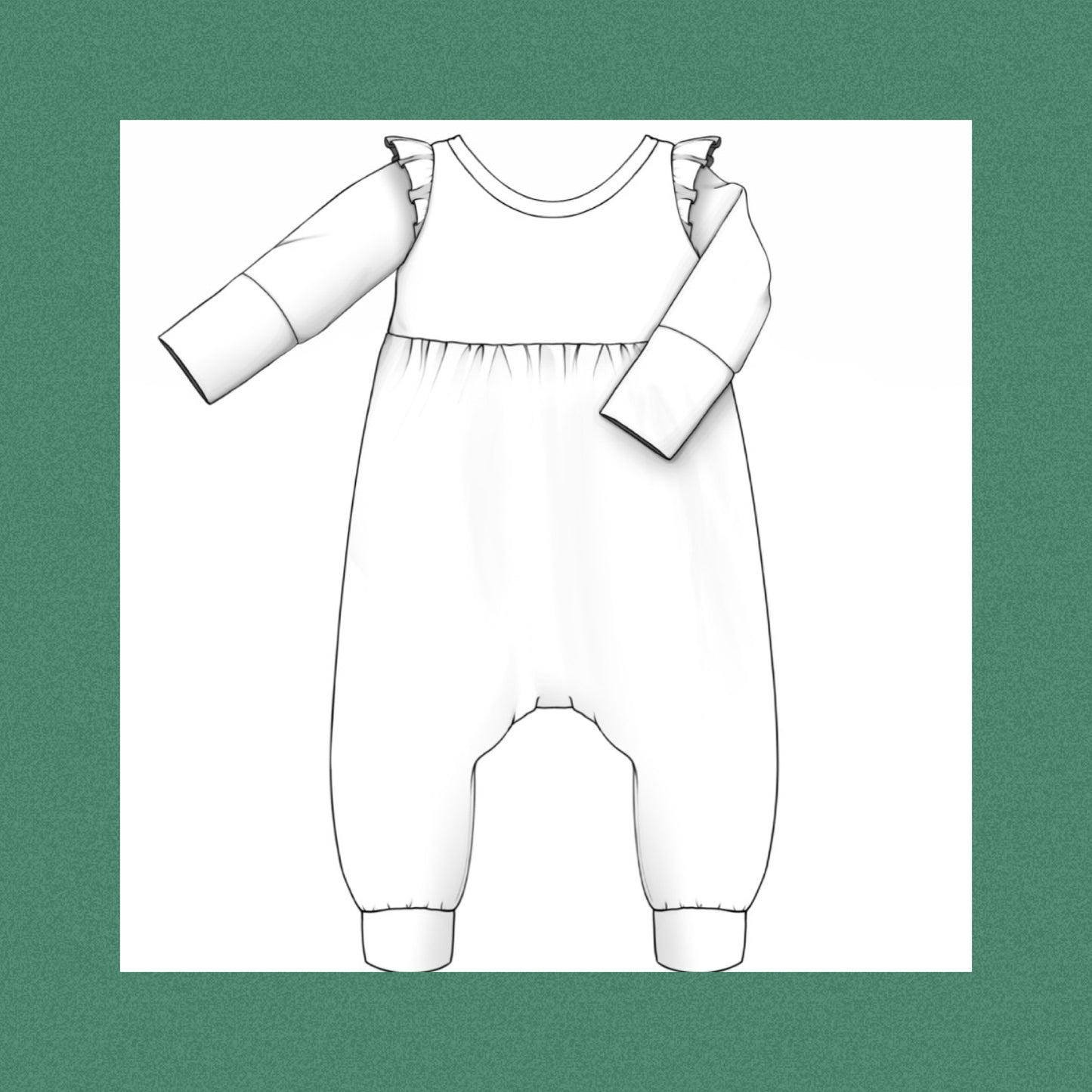 Long sleeve bubble romper-camping