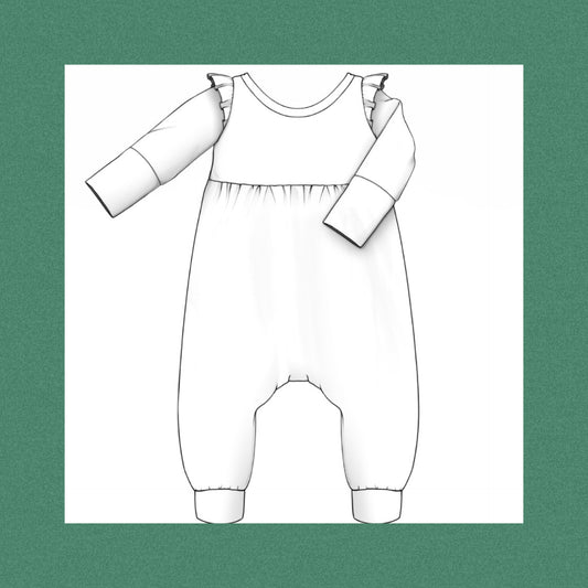 Long sleeve bubble romper-magical unicorns