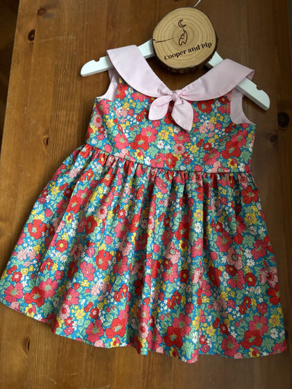 Olearia dress-coral stripes