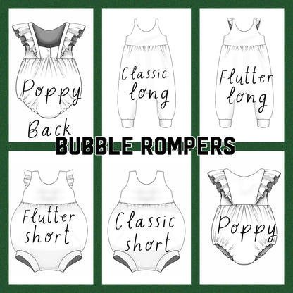 Gathered bubble romper-silent night