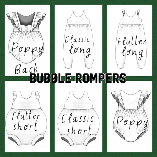 Gathered bubble rompers-pollination