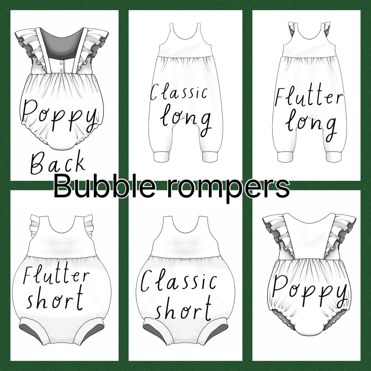 Gathered bubble romper-bows