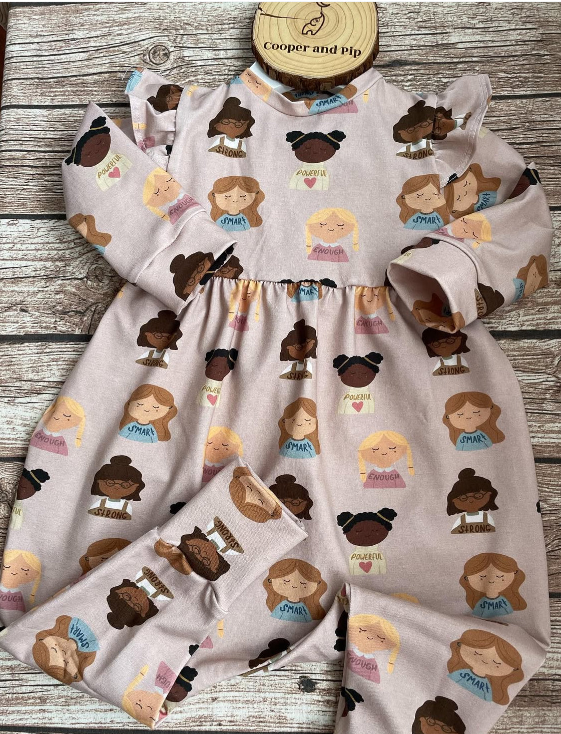 Long sleeve bubble romper-silent night