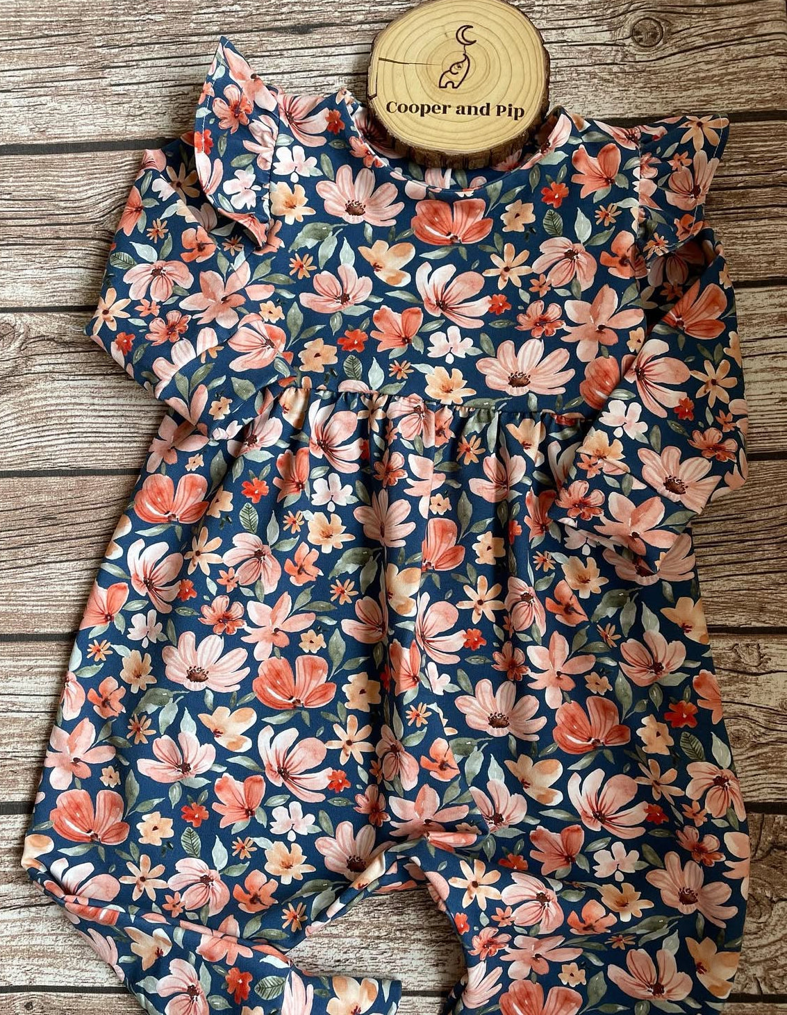 Long sleeve bubble romper-silent night