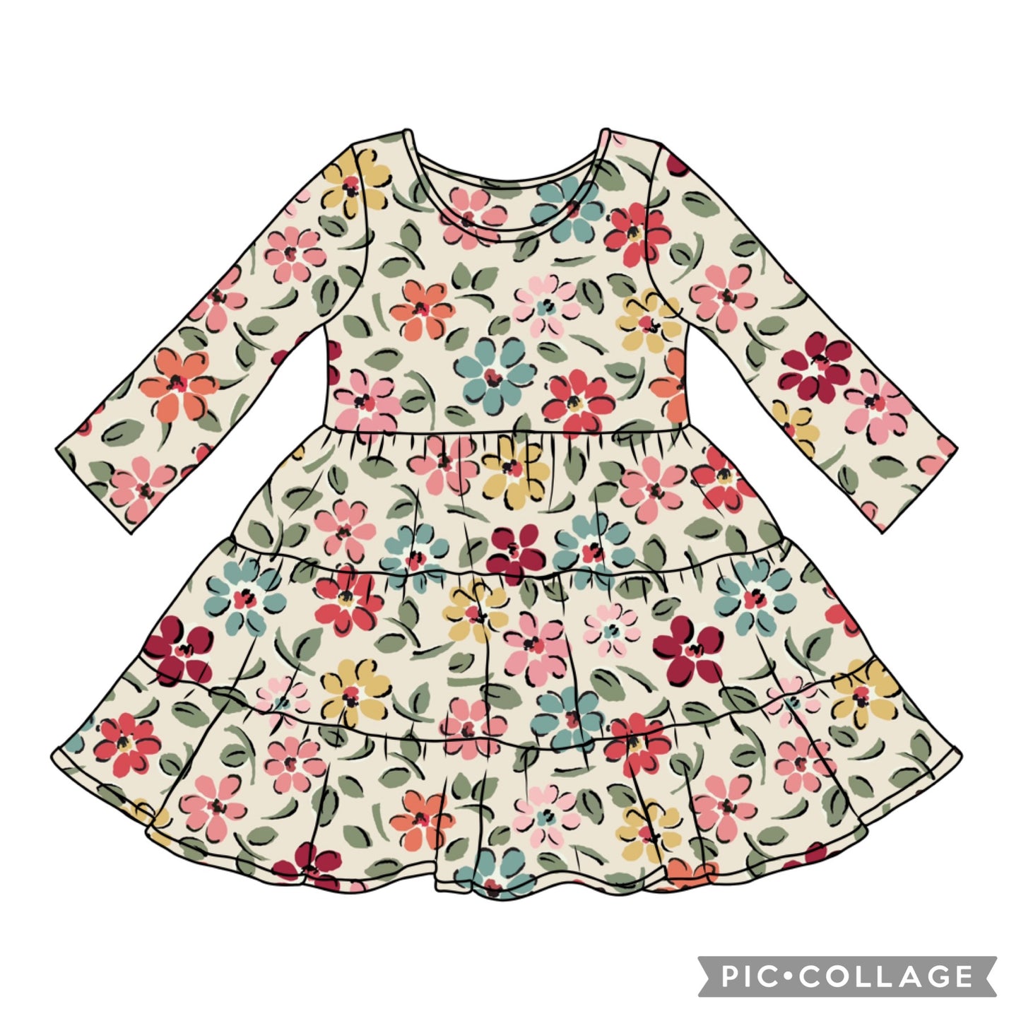 SHORT/LONG SLEEVES TIERED DRESS