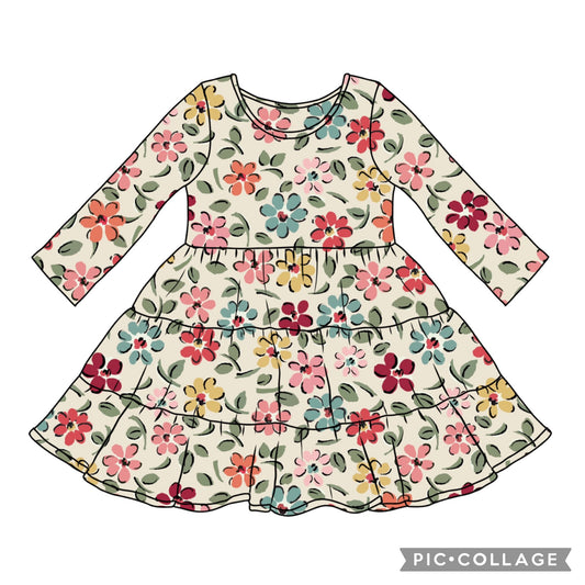 SHORT/LONG SLEEVES TIERED DRESS
