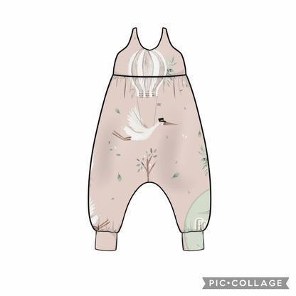 LONG GATHERED BUBBLE ROMPER
