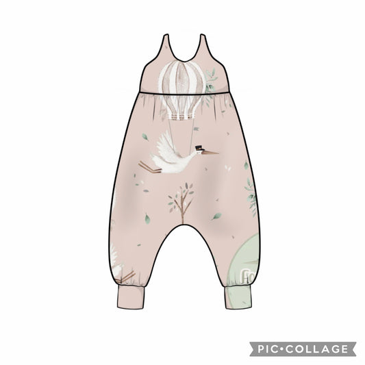 LONG GATHERED BUBBLE ROMPER
