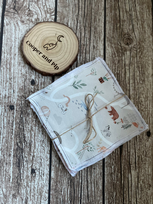 ECO REUSABLE WIPES SET OF 5 ALL DIFFERENT DESIGNS