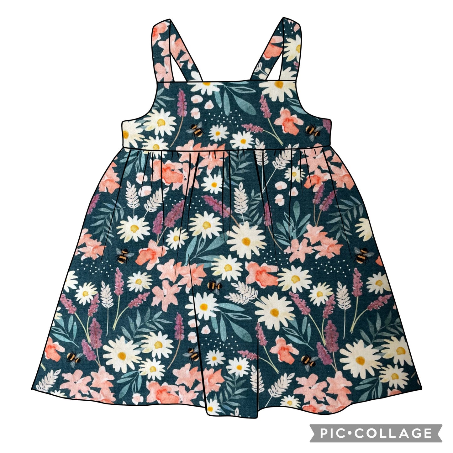 GATHERED PINAFORE DRESS