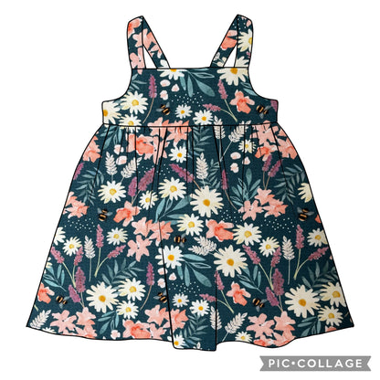 GATHERED PINAFORE DRESS